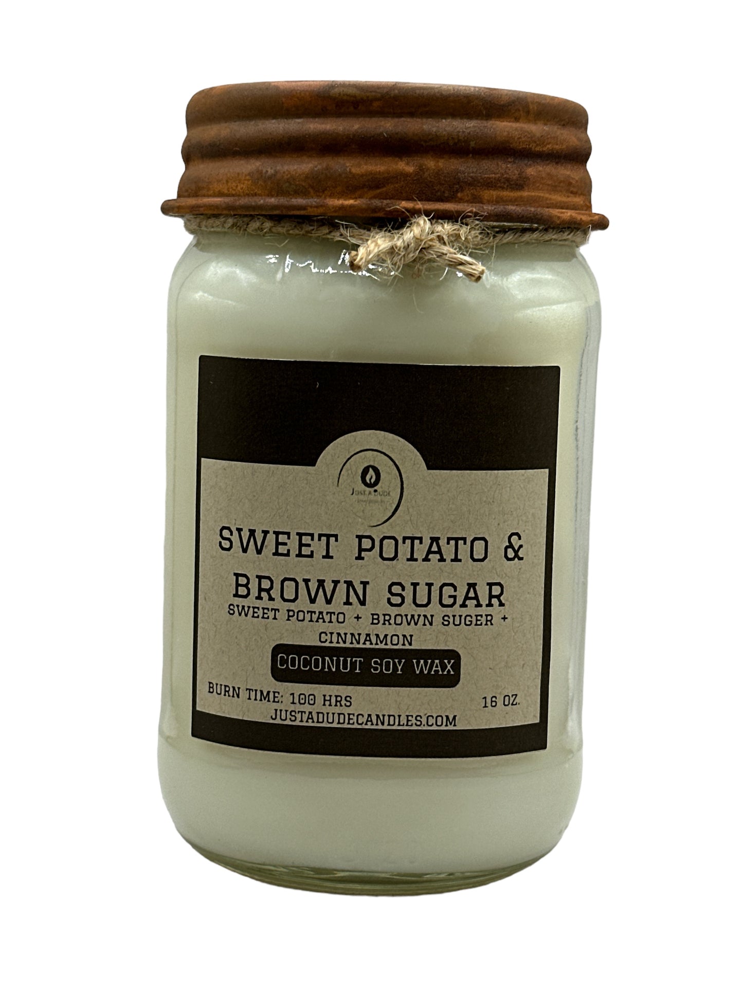SWEET POTATO AND BROWN SUGAR (SWEET POTATO + BROWN SUGAR + CINNAMON) FARMHOUSE STYLE MASON JAR