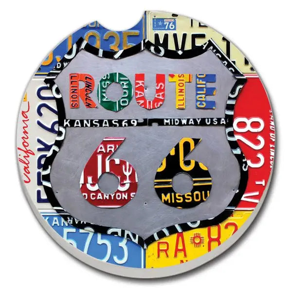 ROUTE 66 Absorbent stone car coaster