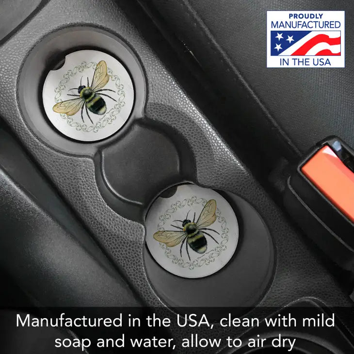 SUMMER BUZZ Absorbent stone car coaster