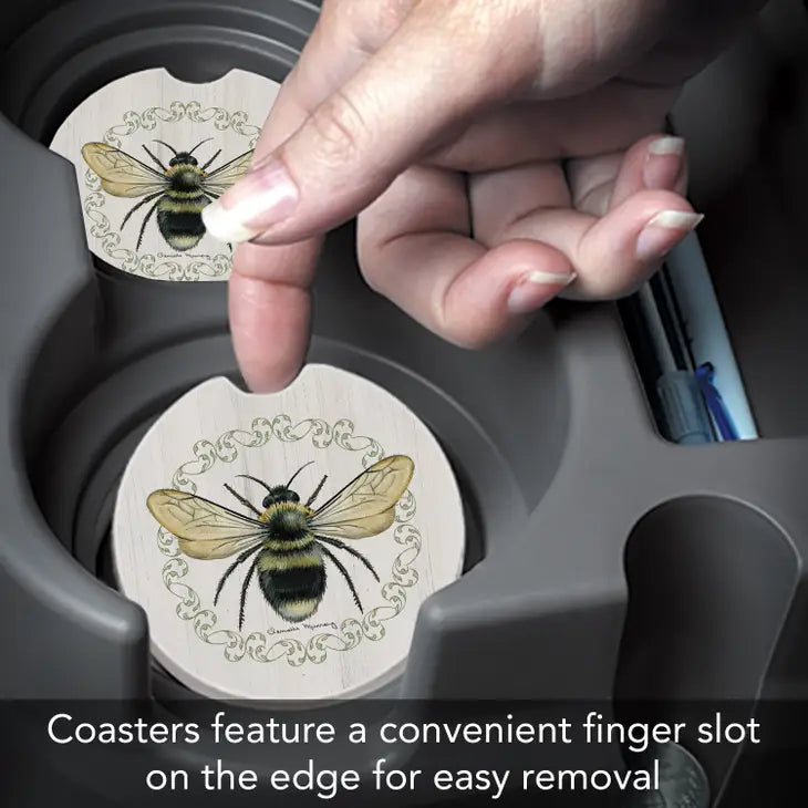 SUMMER BUZZ Absorbent stone car coaster