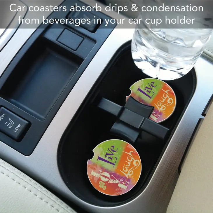 LIVE LAUGH LOVE Absorbent stone car coaster