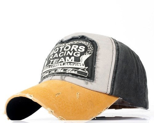 RETRO BASEBALL CAP_SNAPBACK_MOTORS RACING_YELLOW BILL