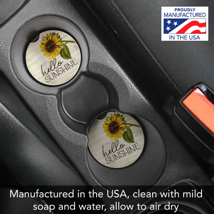 HELLO SUNSHINE Absorbent stone car coaster