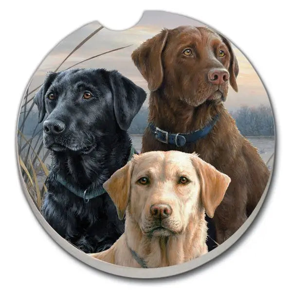 HUNTING DOGS Absorbent stone car coaster