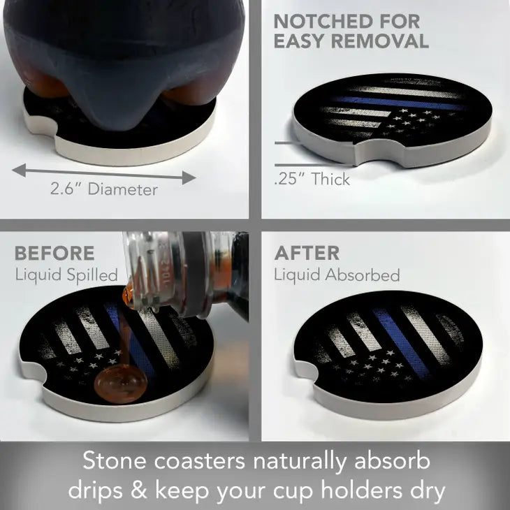BLUE LINE Absorbent stone car coaster