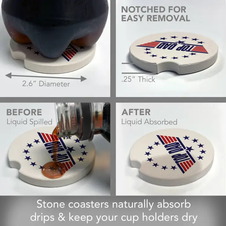 TOP DAD Absorbent stone car coaster