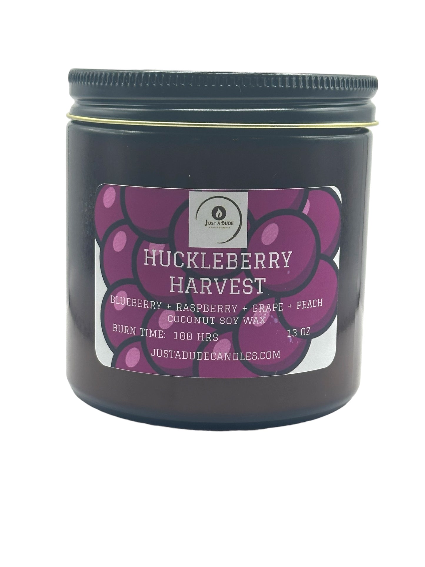 HUCKLEBERRY HARVEST  (BLUEBERRY + RASPBERRY + GRAPE + PEACH) AMBER JAR COLLECTION