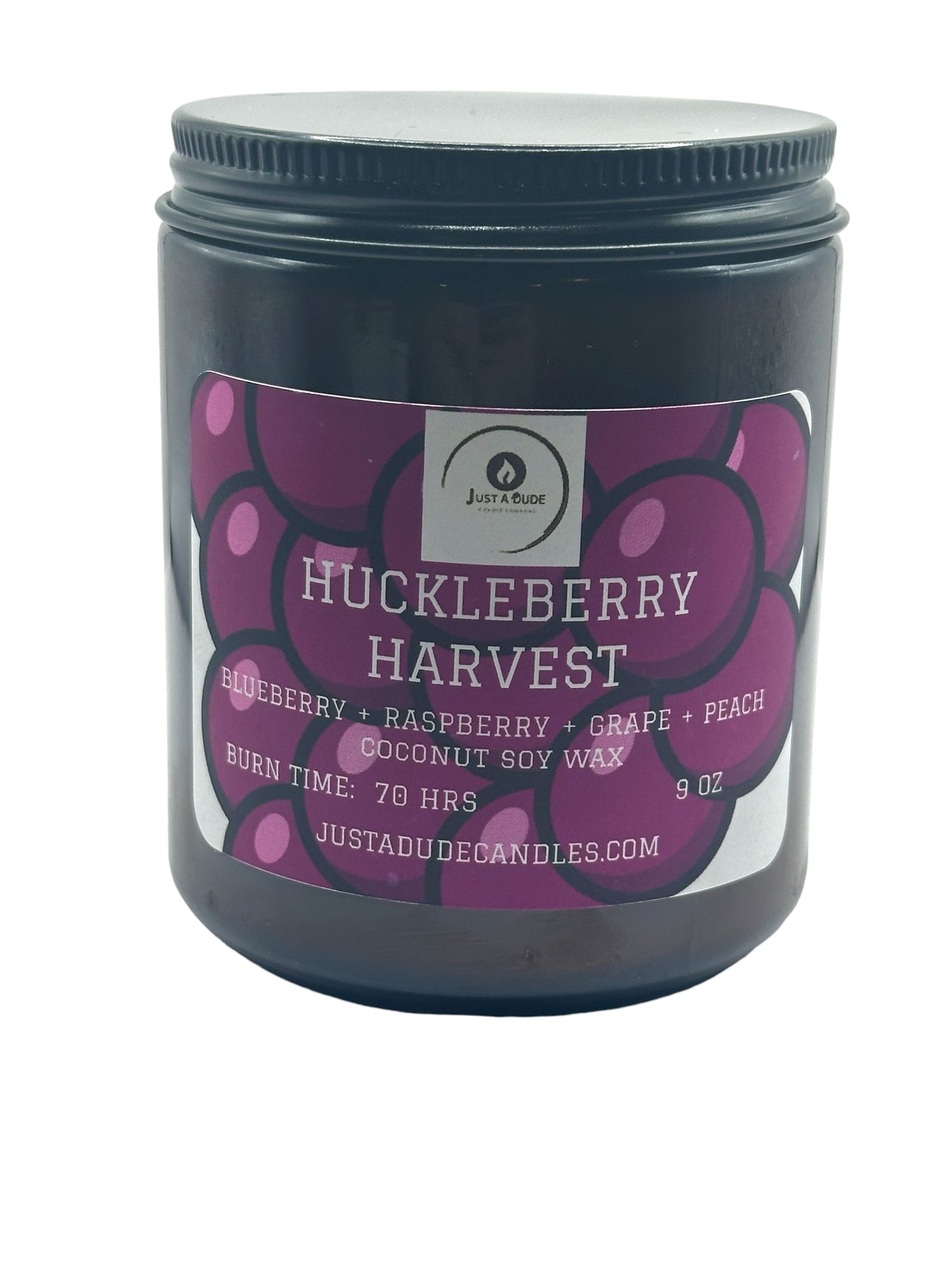 HUCKLEBERRY HARVEST  (BLUEBERRY + RASPBERRY + GRAPE + PEACH) AMBER JAR COLLECTION