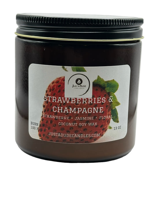 STRAWBERRIES & CHAMPAGNE  (STRAWBERRY + JASMINE + FLORAL) AMBER JAR COLLECTION