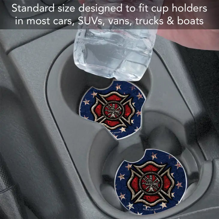 FIREFIGHTER Absorbent stone car coaster