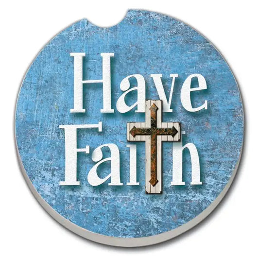 HAVE FAITH Absorbent stone car coaster