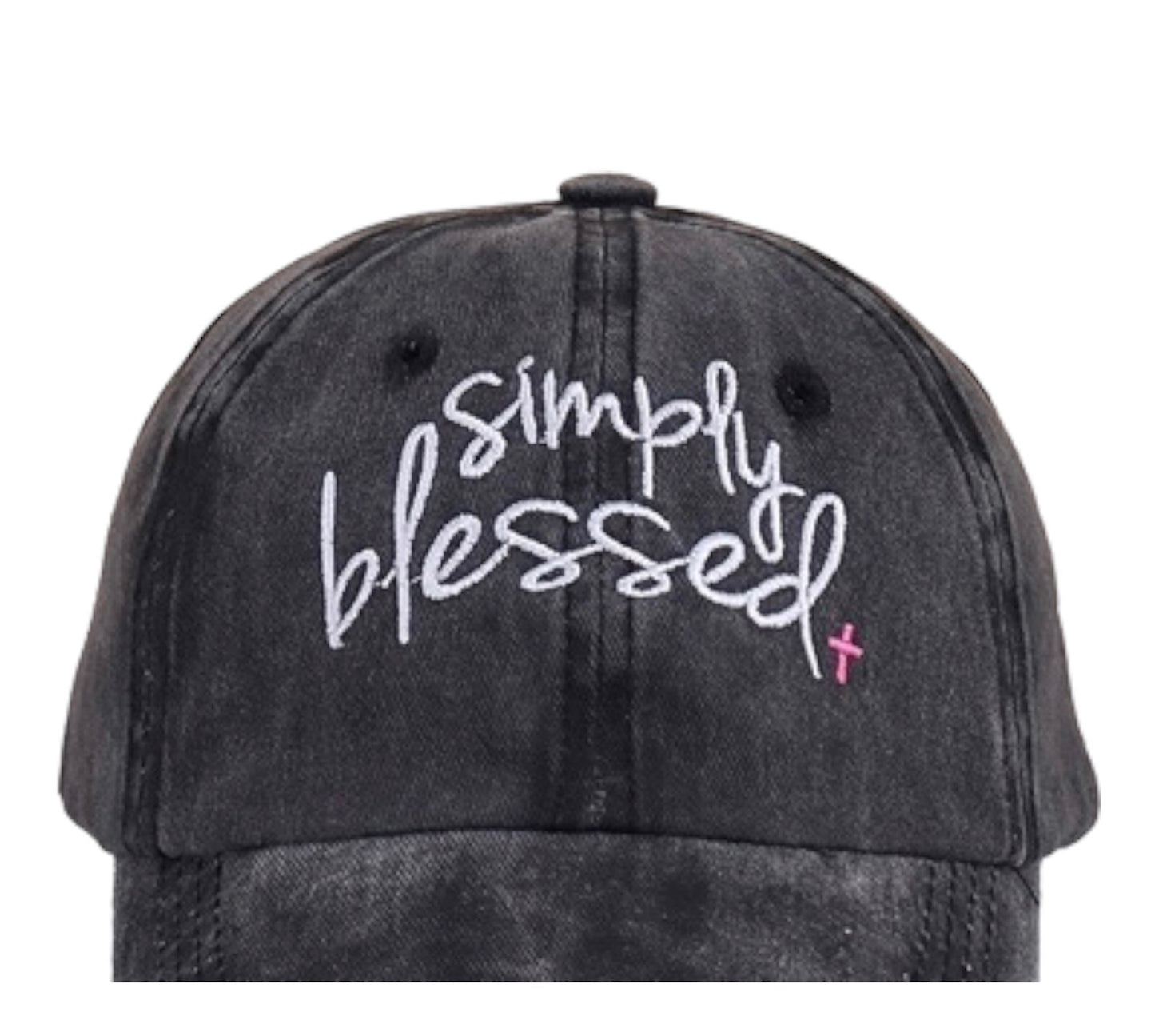 SIMPLY BLESSED_BASEBALL HAT_BLACK