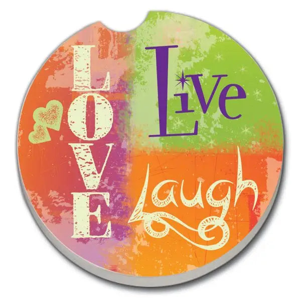 LIVE LAUGH LOVE Absorbent stone car coaster