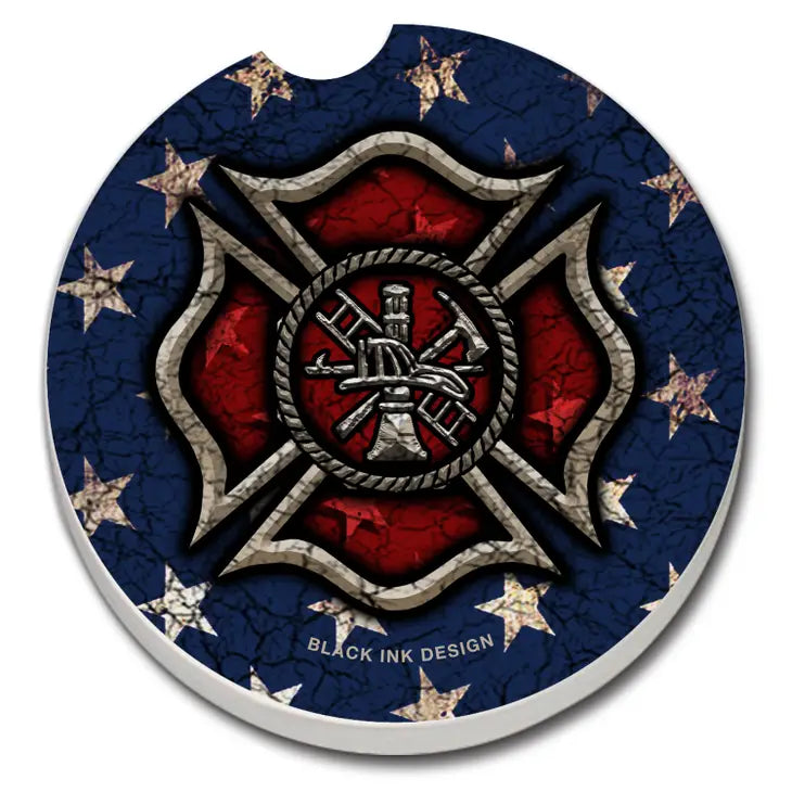 FIREFIGHTER Absorbent stone car coaster