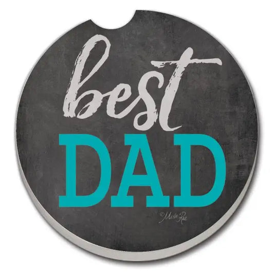 BEST DAD Absorbent stone car coaster
